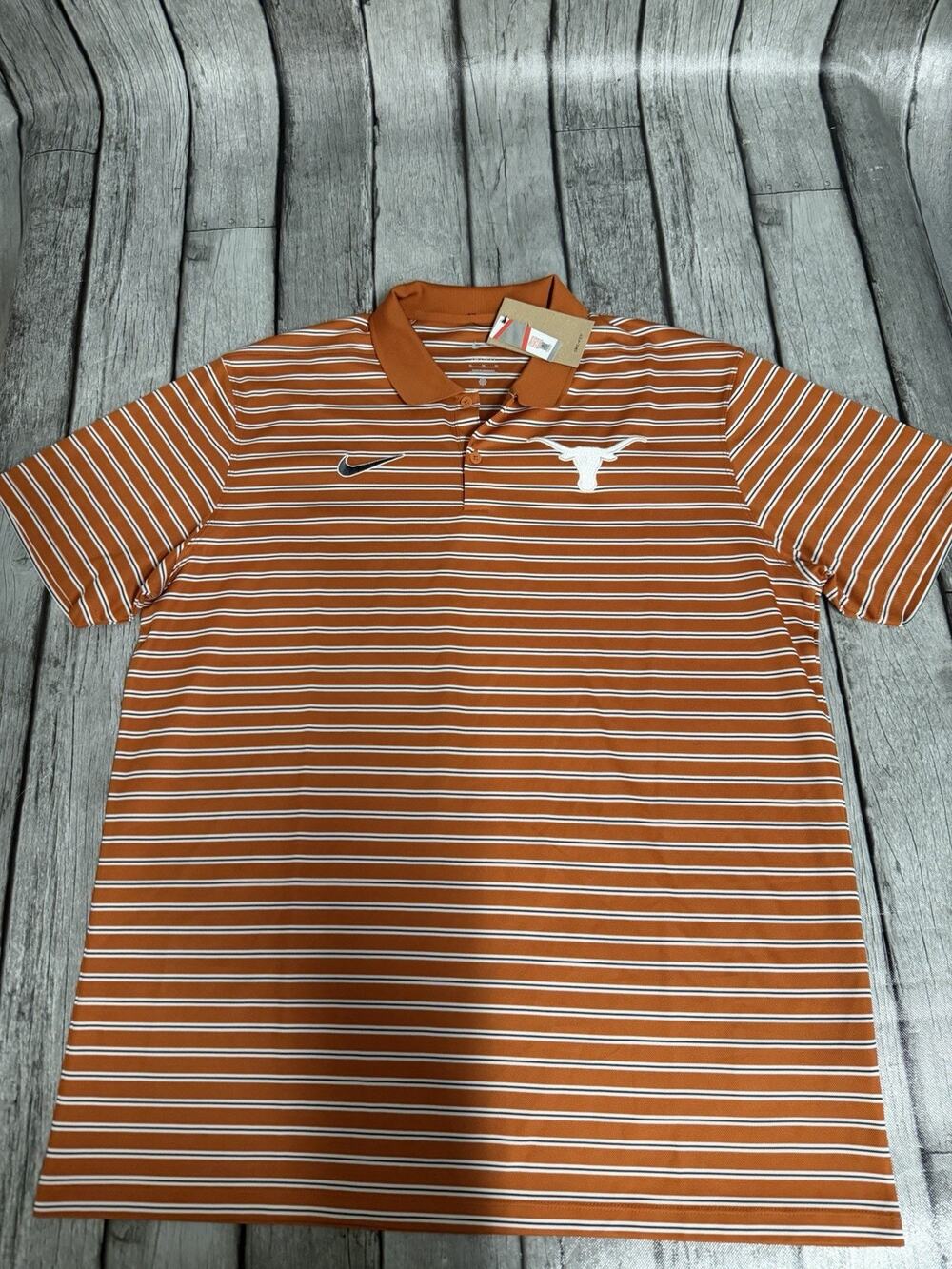 NWT Men's Nike Texas Longhorns Tour Stripe Dri-FIT Polo Shirt Orange XL X-Large